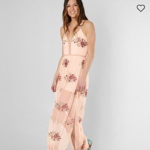 GIMMICKS FLORAL EMBROIDERED MAXI ROMPER